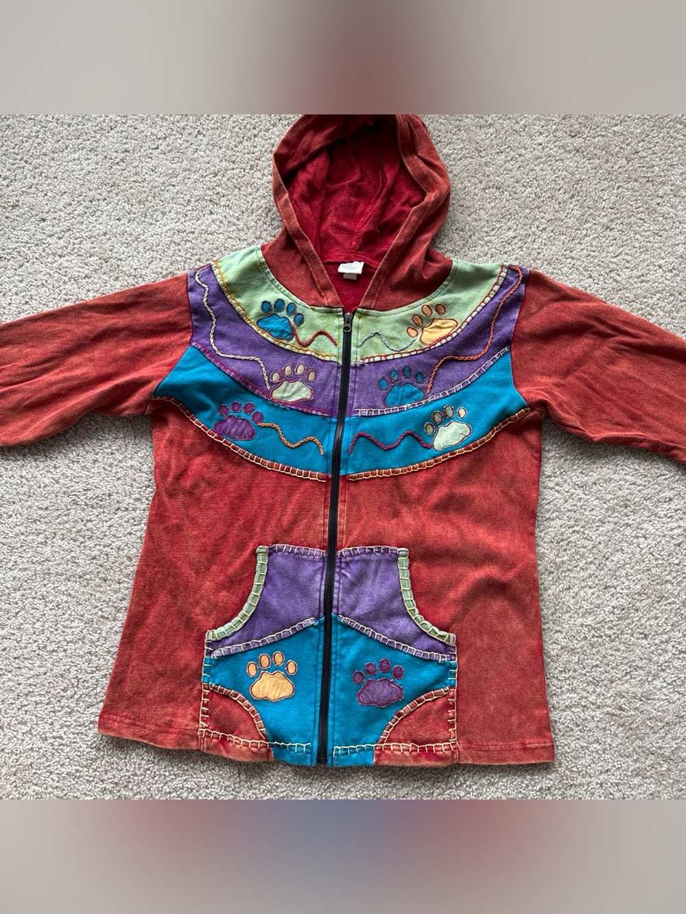 Greater Good Network Women’s Boho Cotton Hoodie with Paw Design